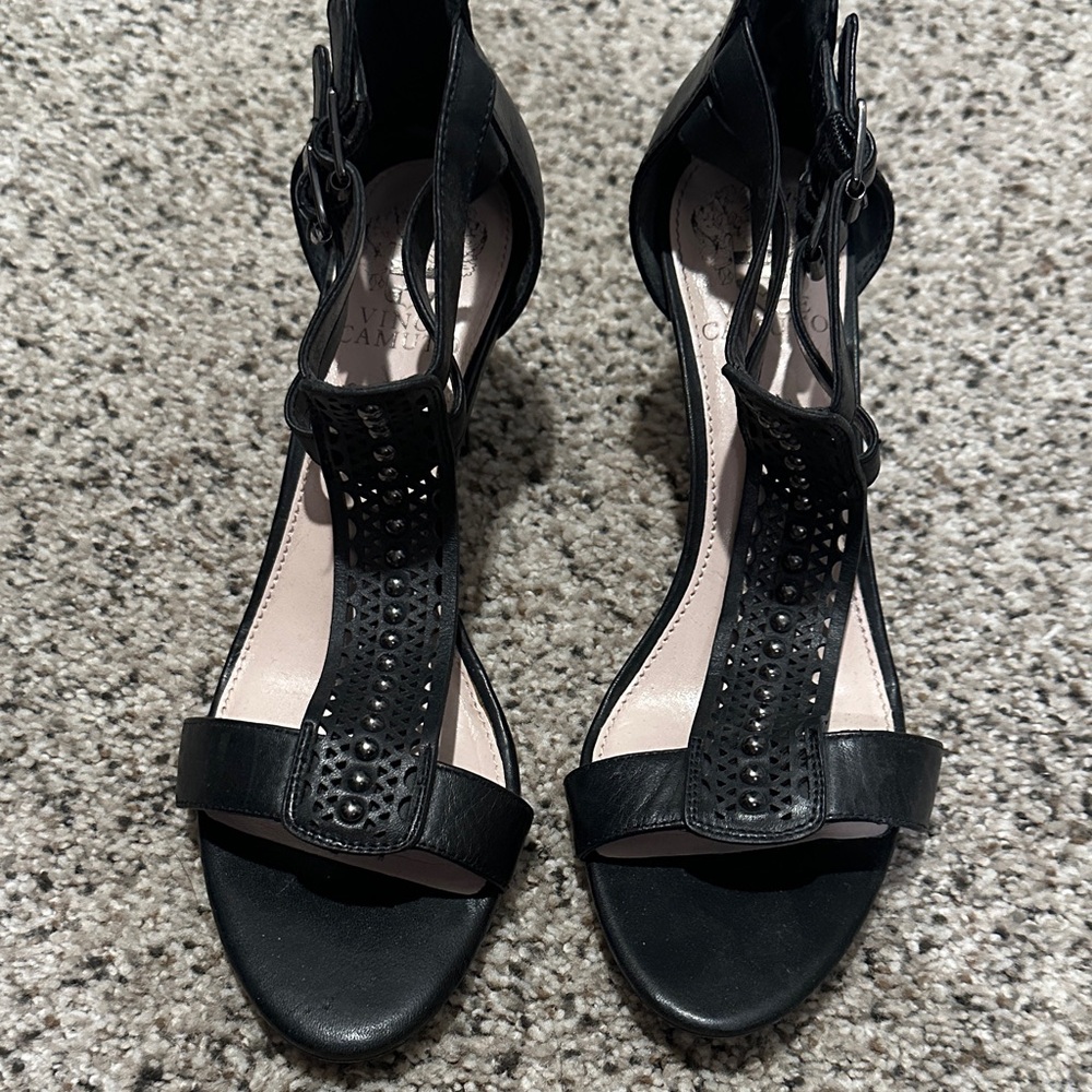 Vince Camuto Black Studded Sandals
